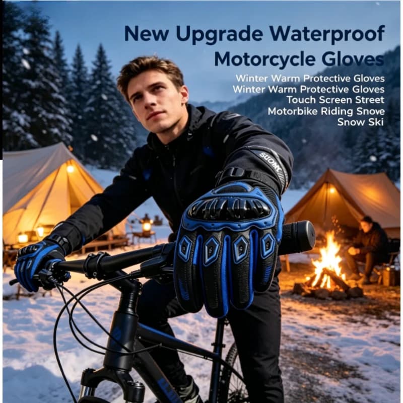 2026 NEW Upgrade Touch Screen Motorcycle Gloves Waterproof Winter Warm Street Riding Protective Gloves for Biker
