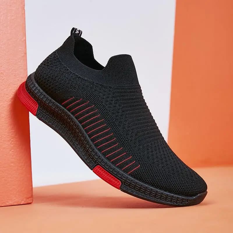 Scarpe Estive da Uomo Traspiranti Leggere con Suola Morbida Slip-On Sportive Casual Stile Coreano in Rete Facili da Indossare Punta Rotonda con Cerniera