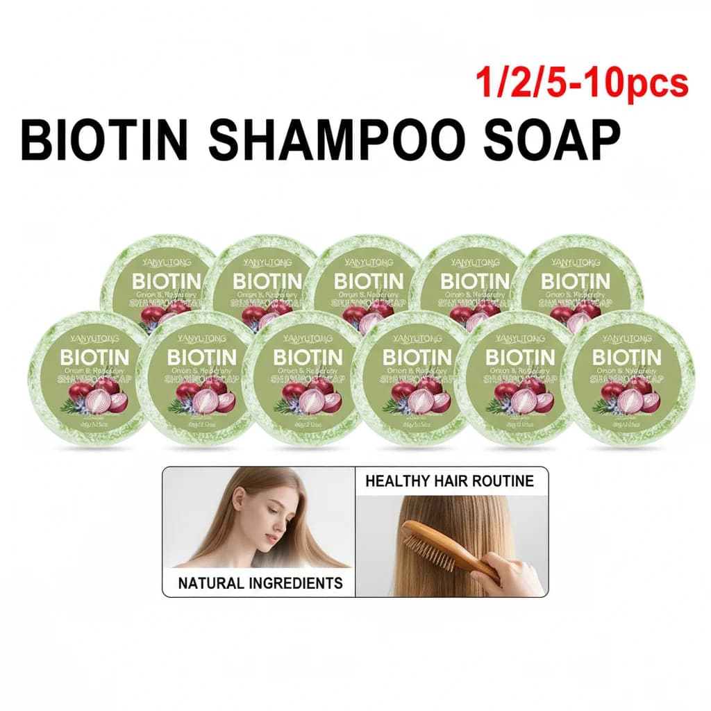 Shampoo alla Cipolla e Biotina per Capelli Più Spessi, Idratante, Detergente Profondo, Controllo dell'Olio, Sapone Artigianale per la Cura dei Capelli Sani