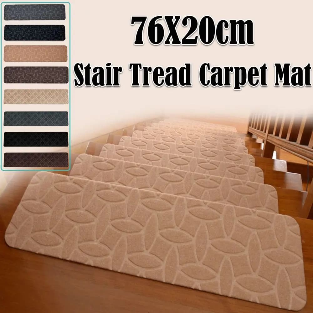 New 76X20cm Staircase Mat Self-adhesive Non-Slip Door Mat Soft Stripe Safety Protection Cover Pads Home Decor