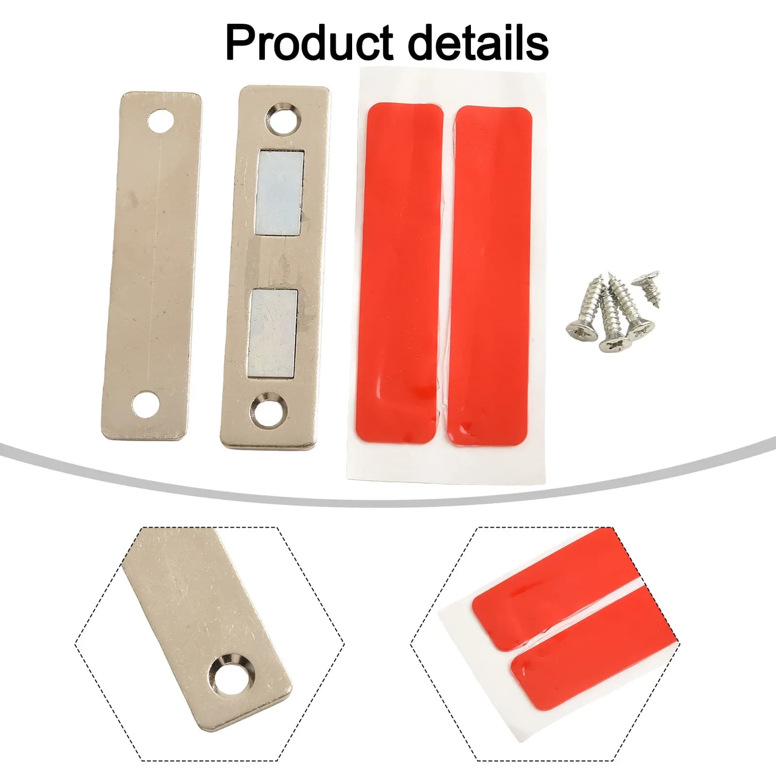 Fermaporta magnetico per armadietti con vite per armadio, mobili, hardware per porte fai da te 65 * 16 mm