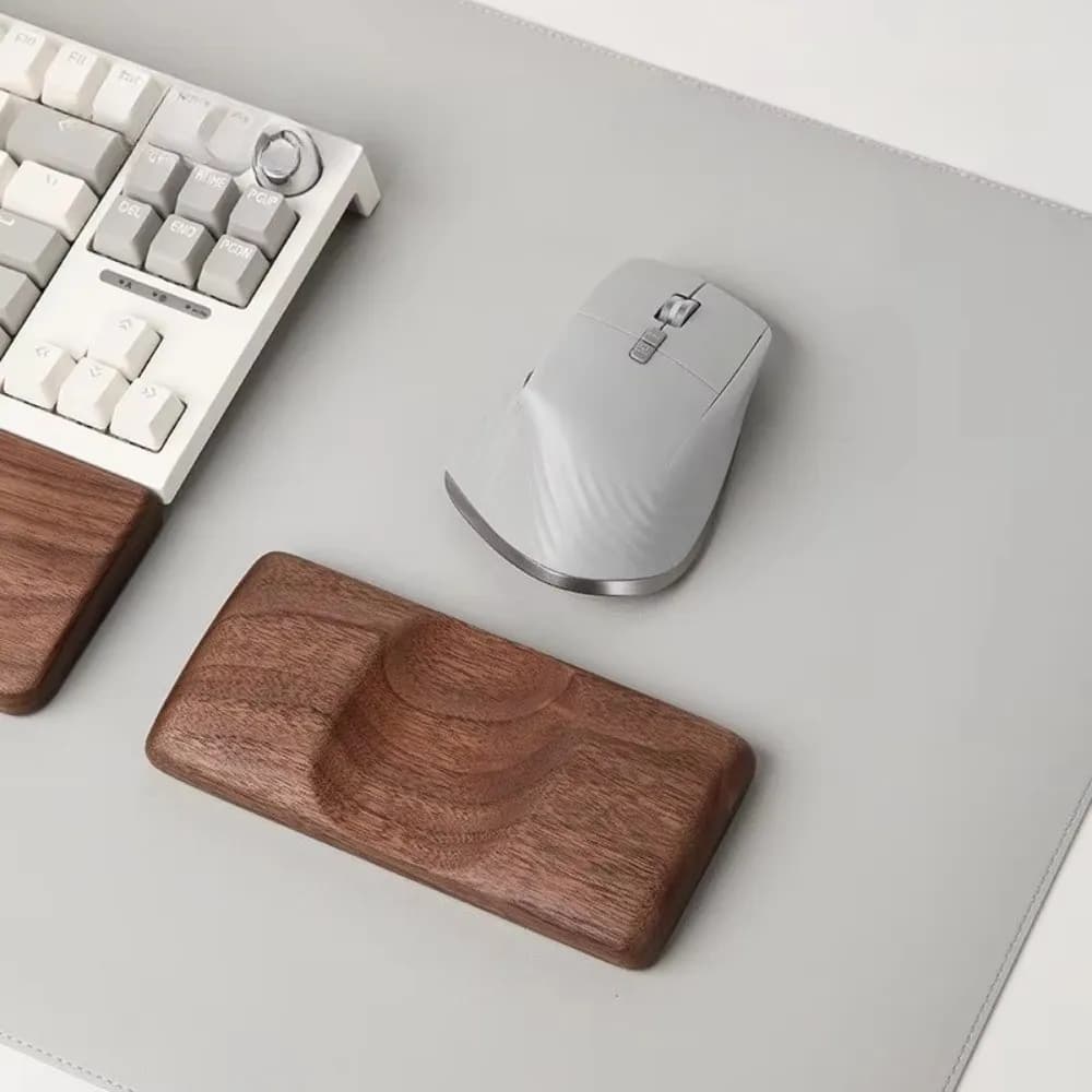 Tappetino per mouse in legno massello, ergonomico, antiscivolo, mini protezione per il polso, superficie liscia, comodo tappetino per il palmo, accessori per computer