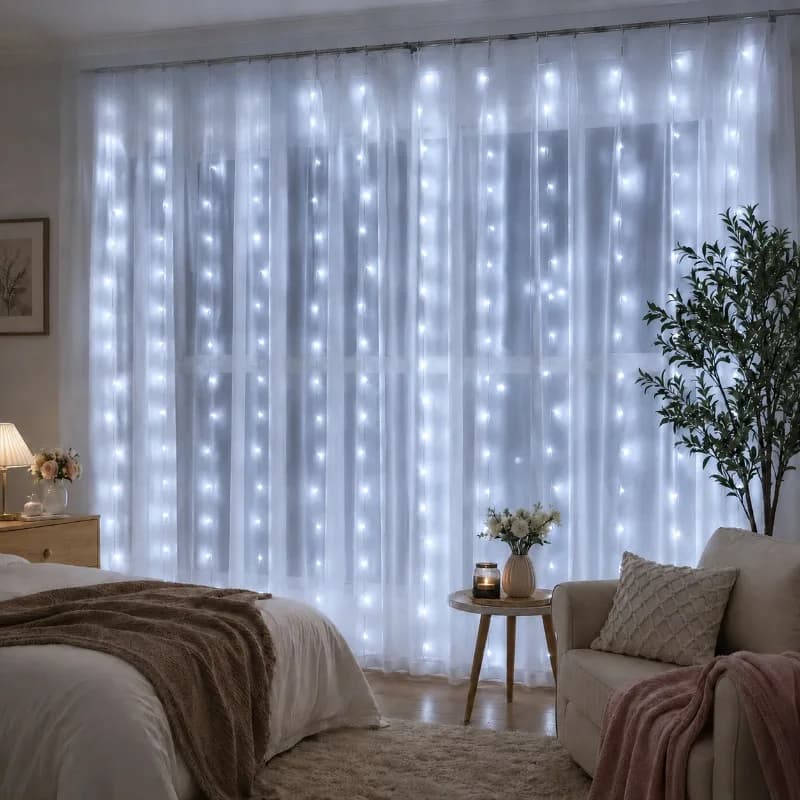 3/4/6m Curtain LED String Lights Garland USB Festoon Remote Control Fairy Garland Lights Christmas Decoration for Bedroom Home