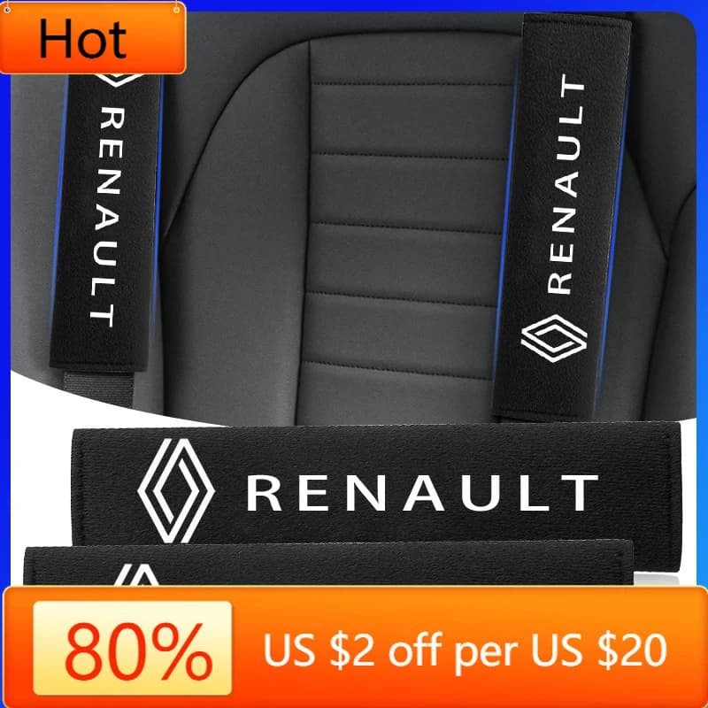 Interior Wall decals For Renault Koleos QM5 QM6 Scenic Fluenec Latitude Clio Rubbe Auto Safety Belt Cover Style Cotton Safety Shoulder
