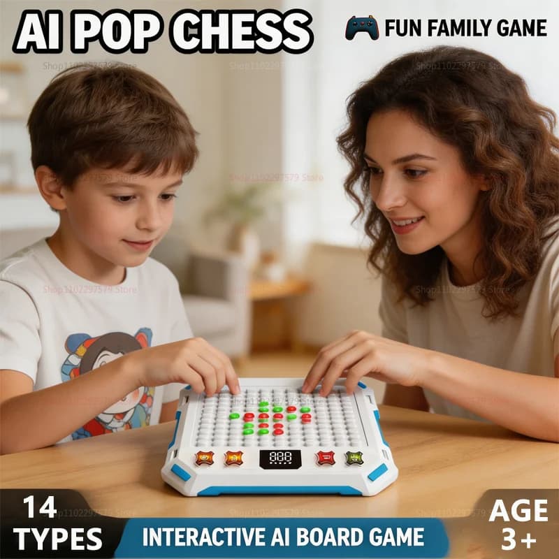 New 14-In-1 Smart Gomoku Go Electronic Board Game Tabletop AI Battle Training Thinking Puzzle Game Toys For Kids Birthday Gifts
