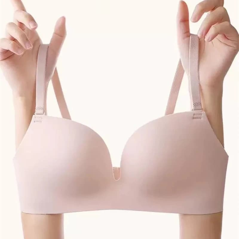 La biancheria intima senza cicatrici da donna riunisce i seni piccoli e raccoglie i seni laterali per prevenire l'espansione esterna senza reggiseno ad anello in acciaio