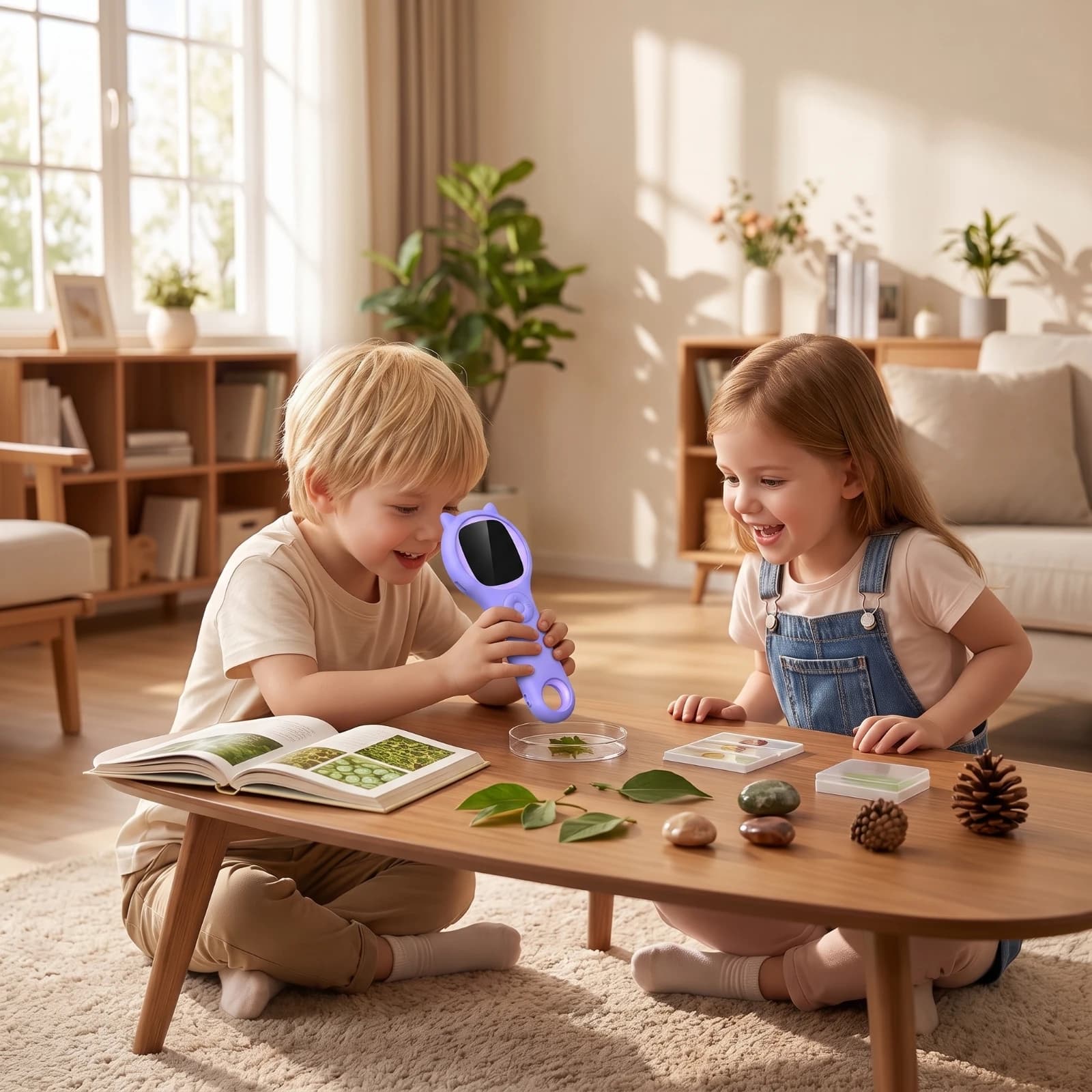 Microscope Toy with Screen Educational Microscope with Screen Lightweight Compact for Children, Outdoor Exploration, Classroom
