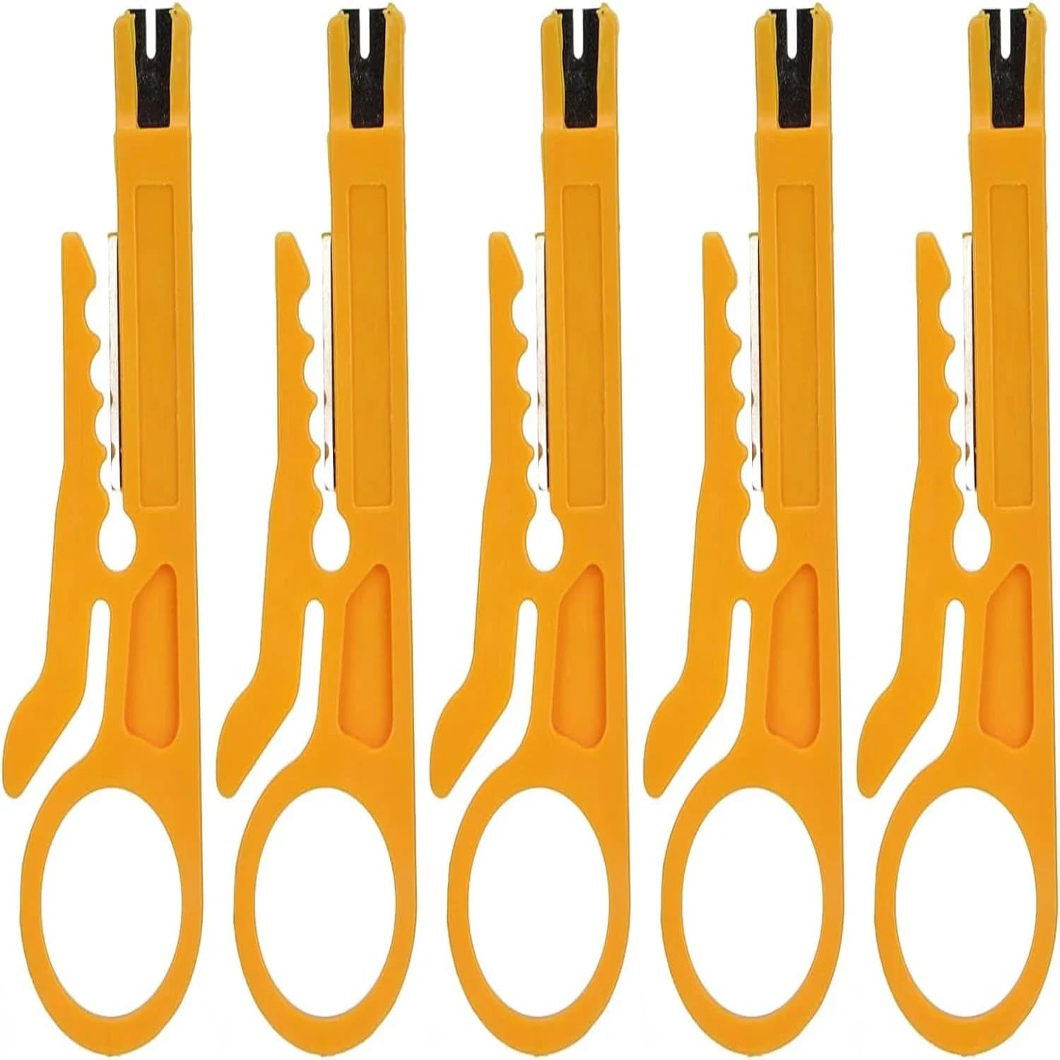 Efficient and Compact Portable Mini Yellow Wire Stripper Set - Convenient Down Cutter for CAT5 CAT5e CAT6 Data Cables, 3D Printe
