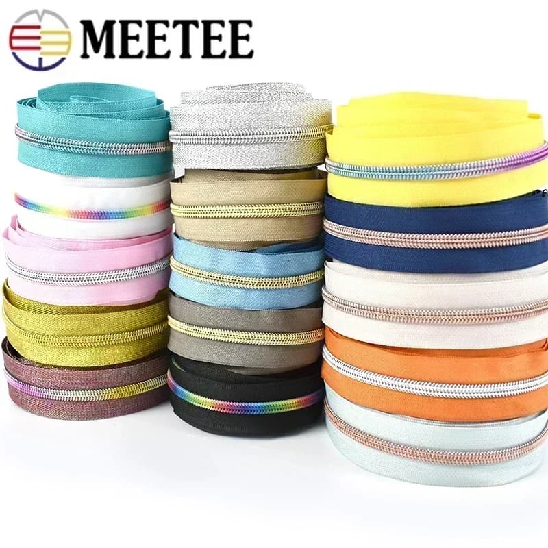4 metri 3 # 5 # Cerniere in nylon Cerniera a spirale colorata per borse per indumenti Kit di riparazione nastro con cerniera Vestiti fai da te Accessorio per cucire su misura