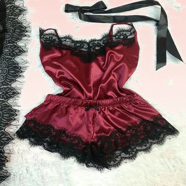 European American Lace Suspender Pajama Set Sexy Mesh Loungewear Comfortable Sleepwear