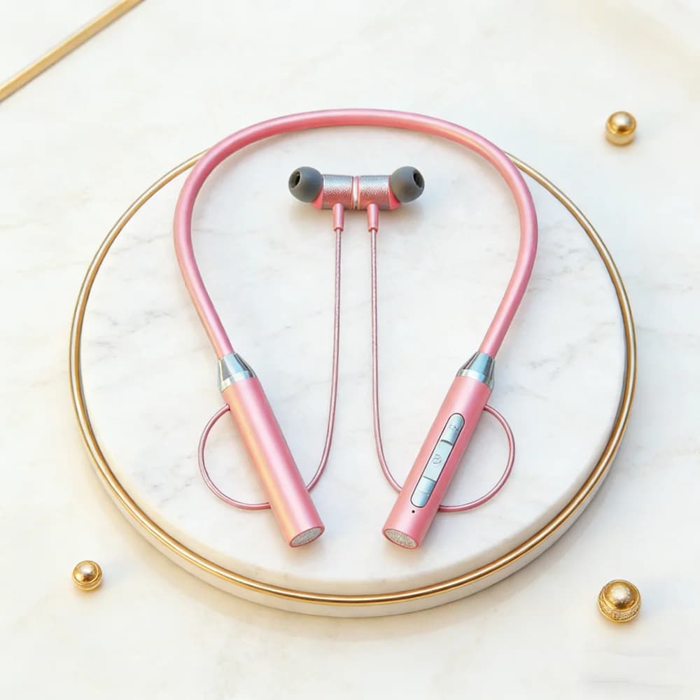 Bluetooth Wireless Headphones with Neckband, Magnetic Rear for Sport and Running, Waterproof, Bluetooth 5.3 with Microphone