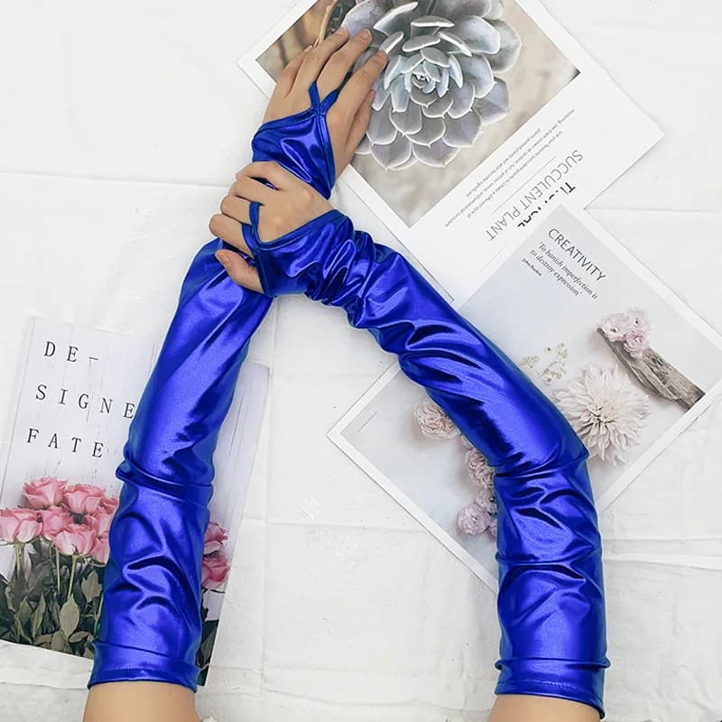 Guanti da dito con gancio rivestito in pelle verniciata multicolore sexy da donna Festa di Natale Cosplay Discoteca Spettacolo teatrale Pole Dance