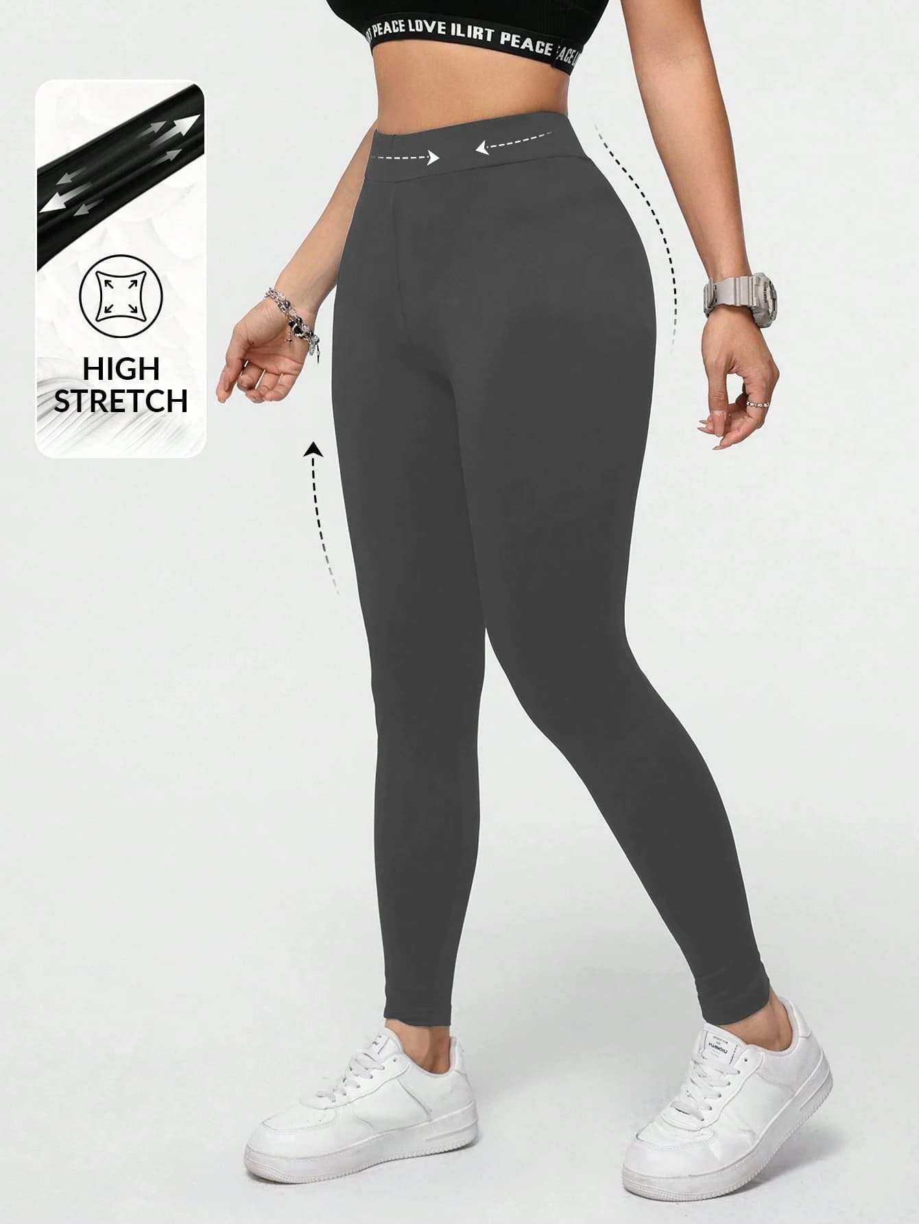 Skinny High Waist High Stretch Leggings for Women Tummy Control Yoga Pants Gym Workout Running Casual Daily Wear