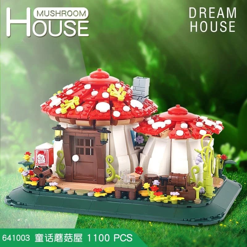 MOC Fiaba Fungo Casa Building Blocks Set Villaggio Architettura Squisita Capanna da sogno Giocattoli per bambini Compleanno Regali per bambini