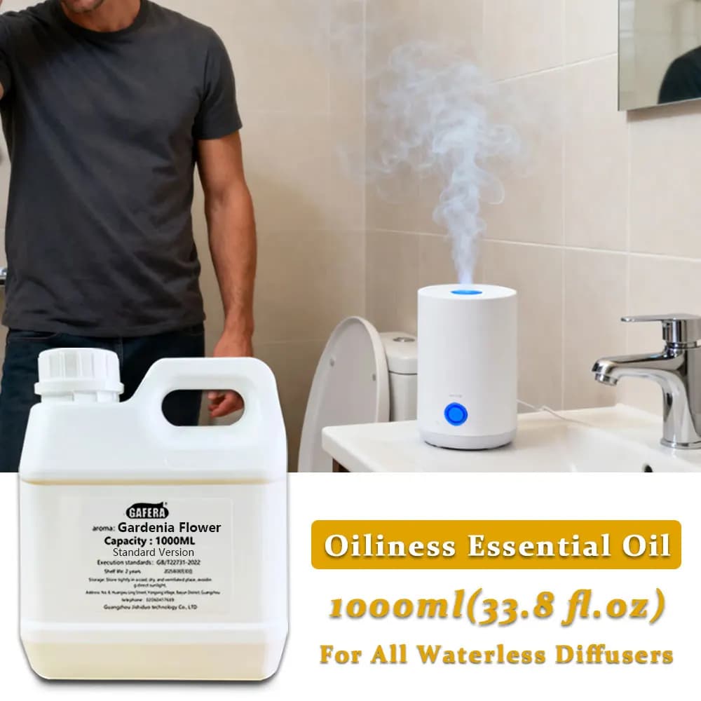 GAFERA 1000ml (33.8 fl.oz) Oli Essenziali di Gardenia/Rosa - Per Tutti i Diffusori Senza Acqua, Olio Aromaterapico di Ricambio per Diffusore