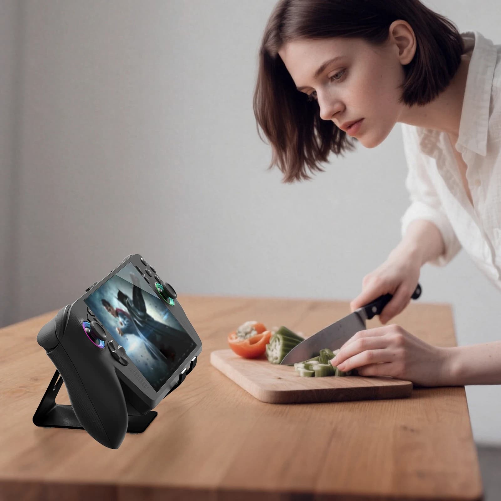Supporto per Console in Metallo, Porta Console Regolabile, Rack Pieghevole per Accessori di Console di Gioco per ROG Xbox Ally/X