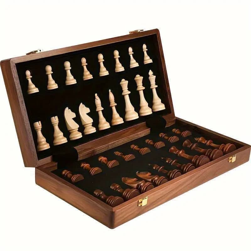 Professional Magnetic Chessboard Foldable - Recycled Chess Pieces and Balanced and 2 Spare Parts, Premium Gift Pack