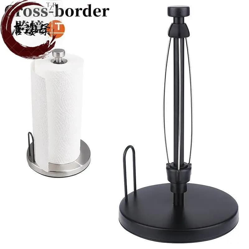 Kitchen Countertop Tissue Holder Stand Vertical Toilet Paper Roll Storage Rack Home Use No Drilling Required Bathroom Organizer