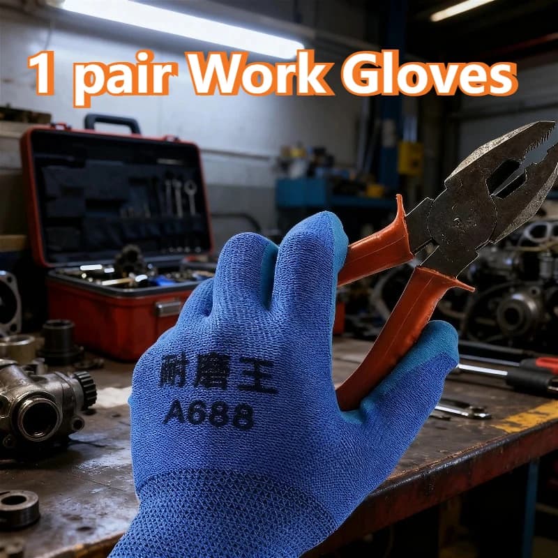1 paio di guanti da lavoro per protezione di sicurezza Guanti da lavoro resistenti all'usura Guanti in lattice per accessori di protezione per la sicurezza del lavoro