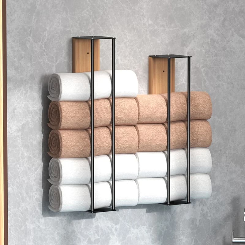 Portasciugamani da parete per bagno, portasciugamani decorativo da bagno, portasciugamani, portasciugamani in rotolo, nessuna perforazione richiesta