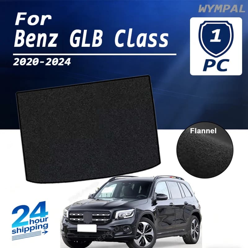 Tappetino portaoggetti in pelle scamosciata per bagagliaio auto per Mercedes-Benz Classe GLB Tappetino Protettivo per Bagagliaio Auto Nero 2020-2024