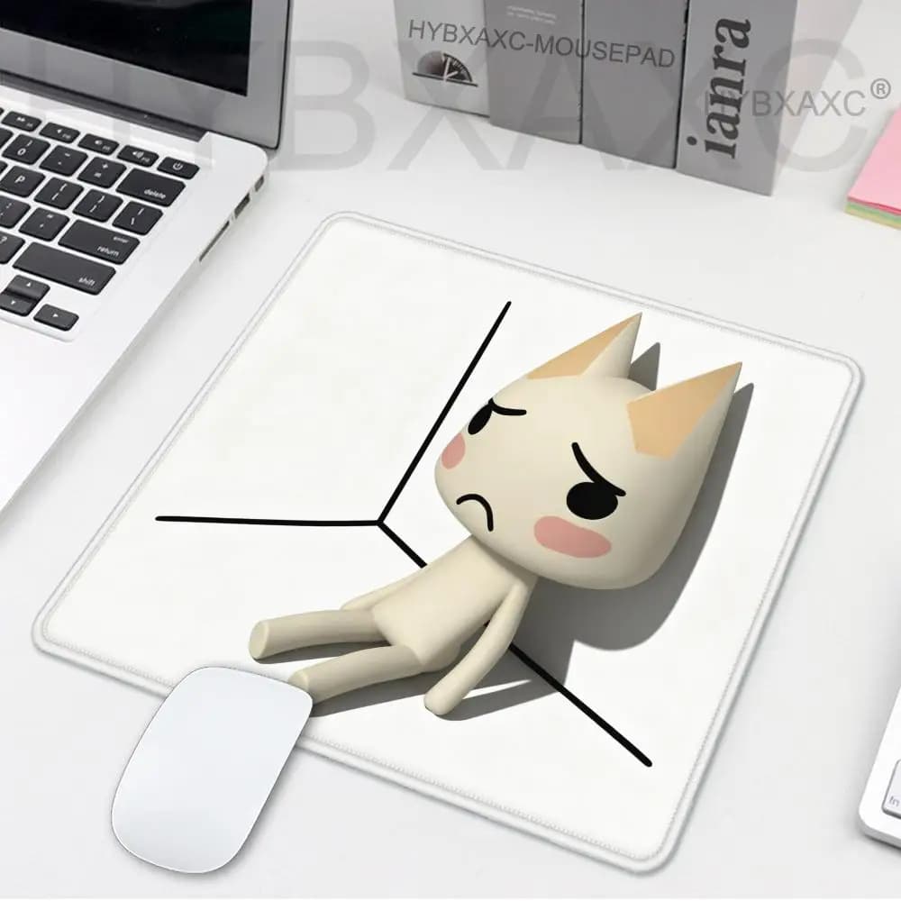 HYBXAXC Funny Grumpy Cat Mouse Pad Small XS Extended Gaming Desk Mat Washable Anti-slip Rubber Pad for Office Home Gamer