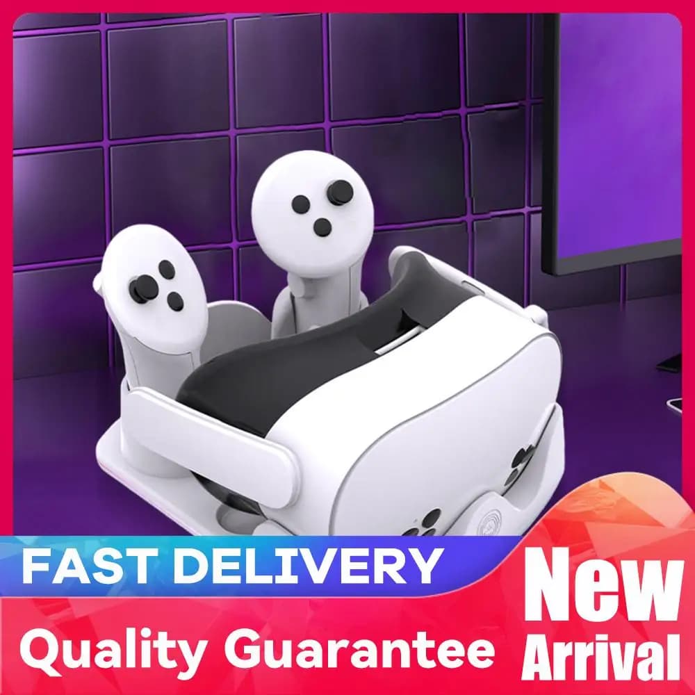 Stazione di Ricarica per Meta Quest 3S VR con Luce RGB, Supporto di Ricarica Rapida per Meta Quest 3S/Quest 3/Quest 2