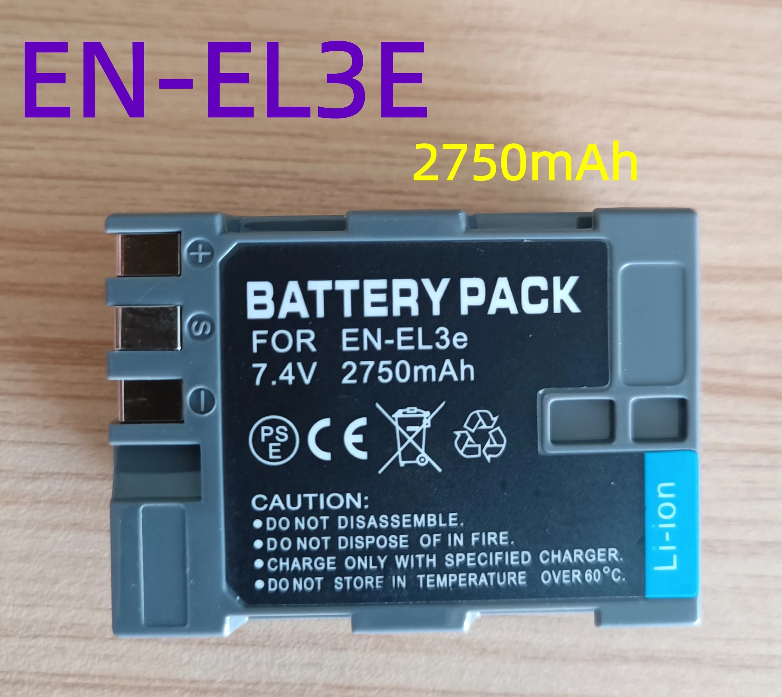 2750mAh EN-EL3e EN EL3e Batteria per fotocamera o caricabatterie per Nikon D300S D300 D100 D200 D700 D70S D80 D90 D50 L50 Batteria per fotocamera MH-18a
