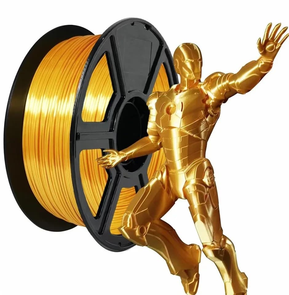 Filamento PLA effetto seta 1.75mm 1kg/500g/250g per stampanti 3D, per la stampa di giocattoli, lucido e liscio, colori oro, argento, rosso, blu, alta velocità