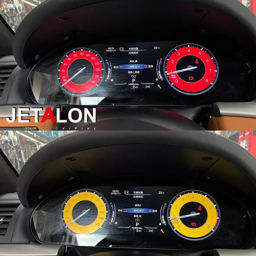 Display LCD da 12,3 Pollici per Auto, Quadro Strumenti Multifunzione con Carplay per Maserati GranTurismo GT 2004-2015, Tachimetro Intelligente