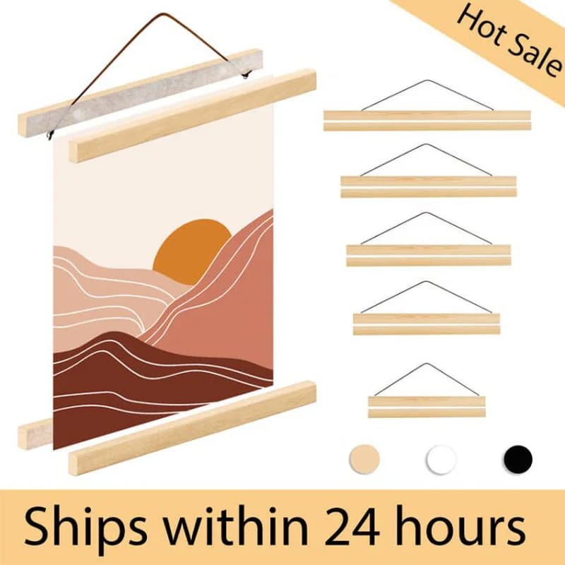 Cornice magnetica fai-da-te Cornici per poster in legno Ganci per foto Kit da appendere per immagini Stampe su tela Opere d'arte per interni della stanza