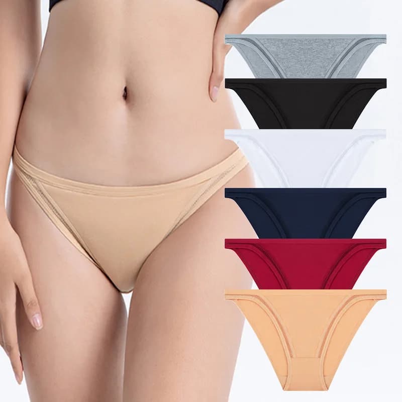 3 pezzi/set mutandine di cotone da donna mutande a rete a vita bassa femminile slip bikini intimo donna lingerie sexy