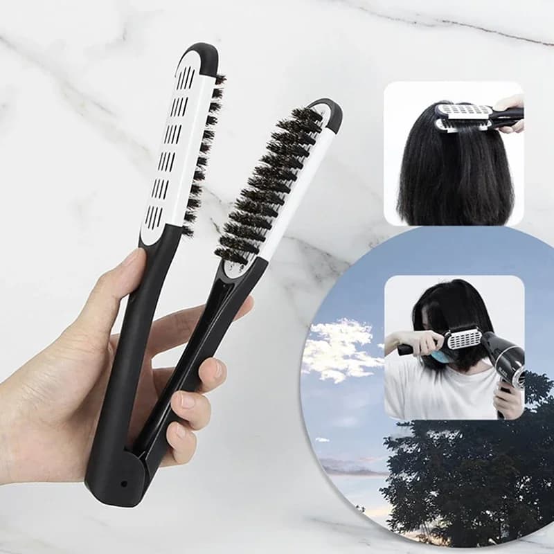 Pettine Professionale a V per Lisciare i Capelli, Doppio Pettine per Parrucchieri, Spazzola Antistatica per lo Styling dei Capelli, Accessori