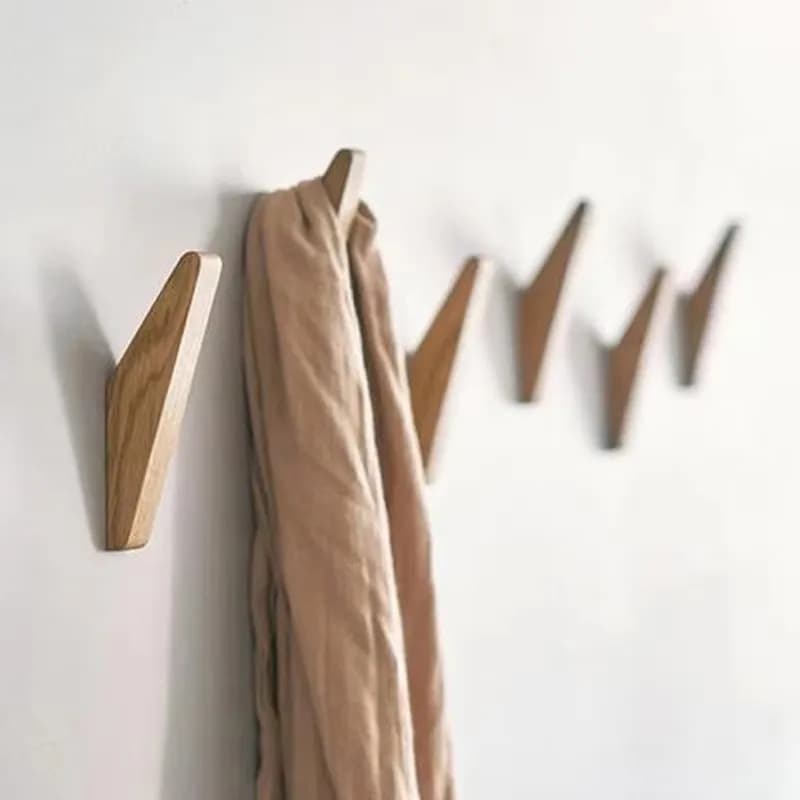 1/4 pezzi ganci da parete in legno naturale gancio chiave decorativo vestiti cappello sciarpa borsa gancio gancio cucina bagno organizzatore decorazione gancio