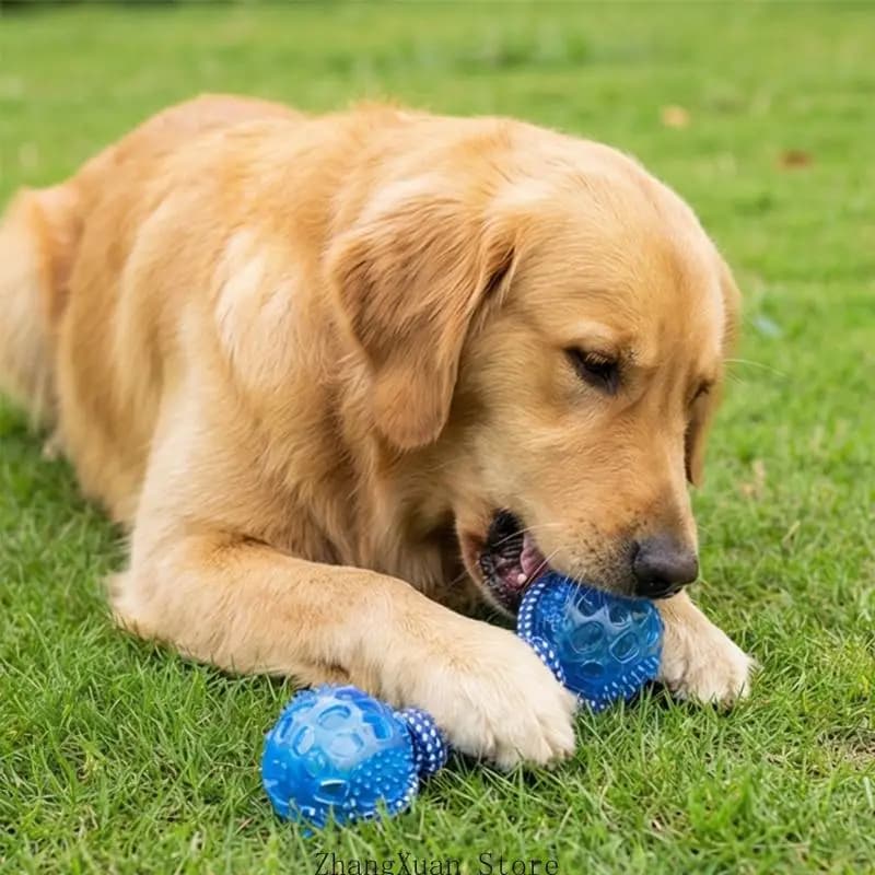 Tennis Ball Dog Toy With Cotton Rope Chew and Stable Handle Dog Squeaky Toy 3XUF