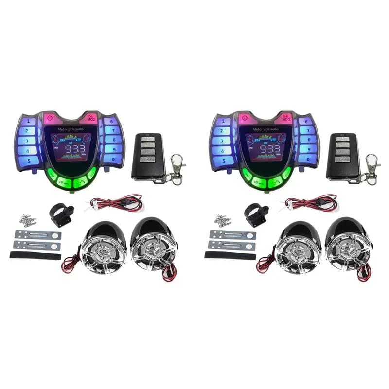 A11M-4X Motorcycle Stereo Speakers Wireless Bluetooth MP3 Player Waterproof FM Audio For Motor Scooter Bike ATV UTV