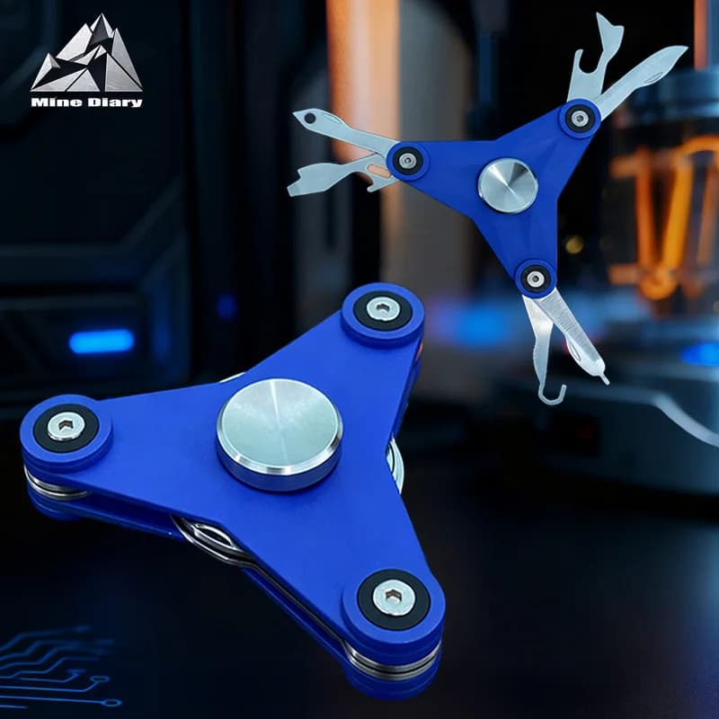 EDC Fidget Spinner Giocattolo da palestra antistress Strumento multifunzionale da campeggio all'aperto Coltello pieghevole portatile Strumenti per alleviare lo stress e l'ansia