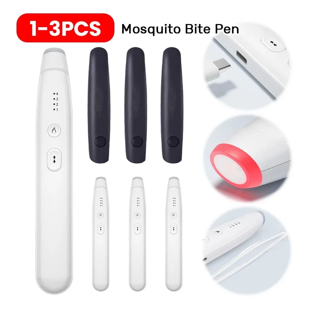 Portable Mosquito Insect Bite Relieve Itching Pen Rechargeable Natural Bug Insect Bite Itch Relief Heat Pen for Adult Children