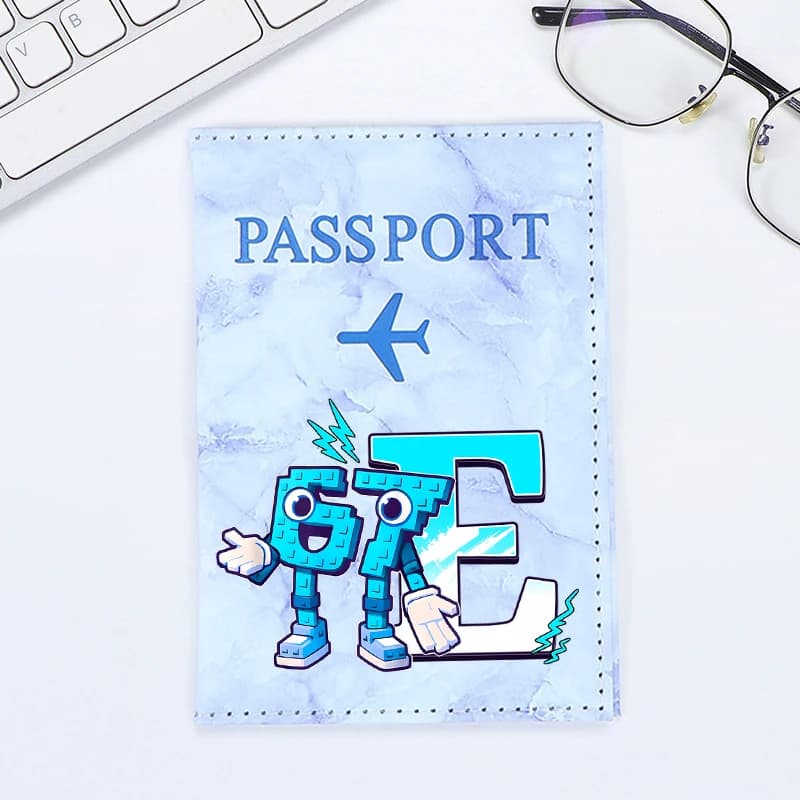 67 Six Seven Passport Cover Kids Cartoon Letter A-Z Protective Cases Kids ID Card Holder Wallet Travel Accessories Children Gift
