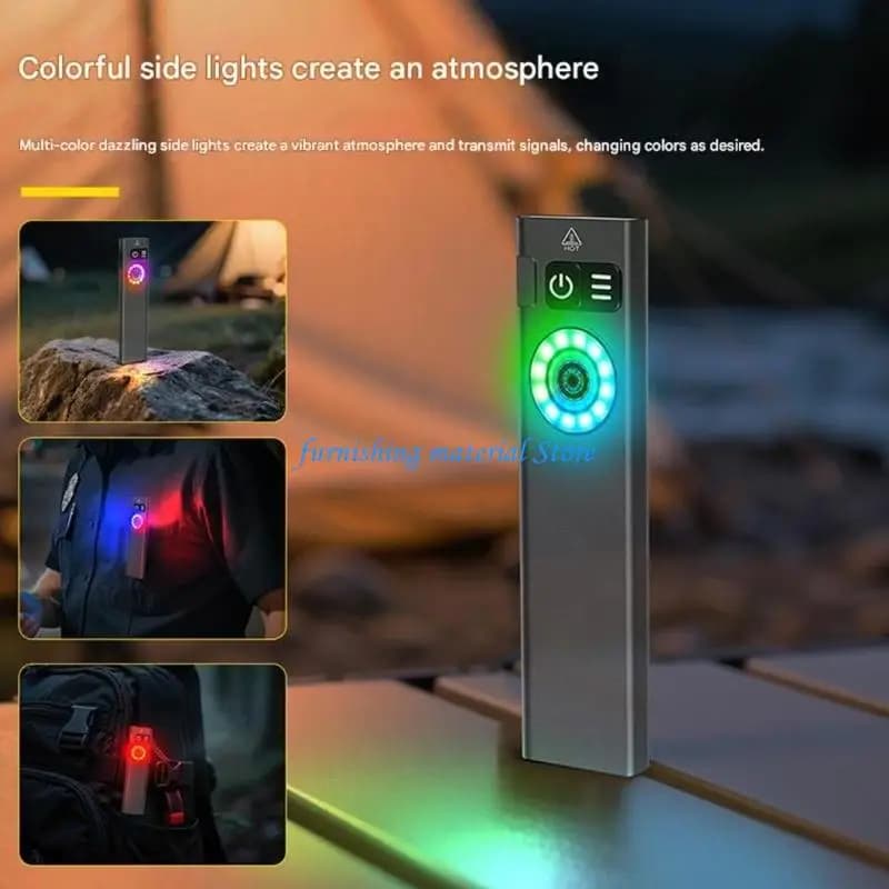 Torcia LED multifunzionale Y5GD con 650 luci laterali colorate con emissione luminosa e clip coda