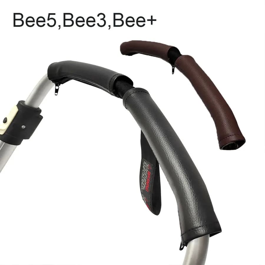 Copertura per maniglia per passeggino adatta per Bugaboo Bee3 Bee5 Bee + Accessori per passeggino Custodia protettiva per bracciolo con cerniera in pelle PU