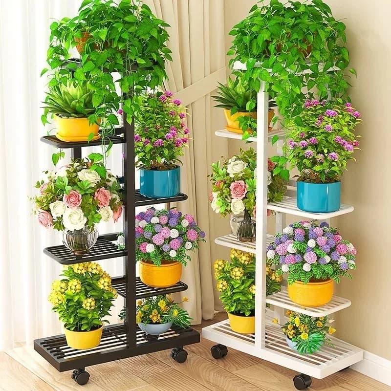Multi-layer wrought iron flower stand shelf living room floor-to-ceiling indoor dill pot balcony flower pot plant placement