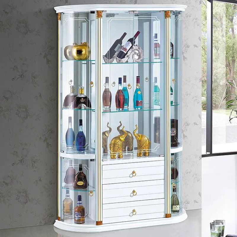 Mobiletto portabottiglie in vetro da parete, credenza per sala da pranzo, mobile decorativo, mobiletto portabottiglie rosso per soggiorno, mobiletto singolo per la casa