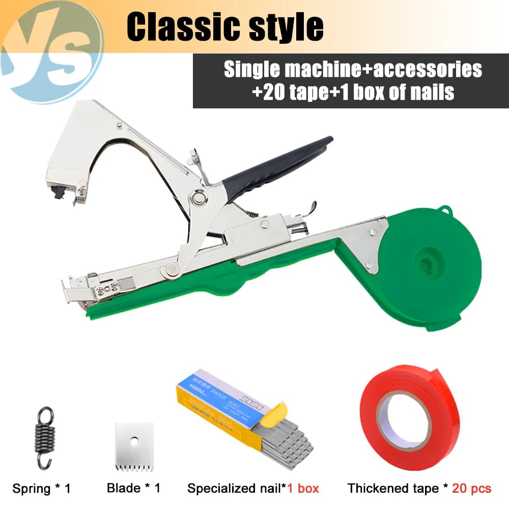 YS Legatrice per Piante Strumento Conico Strumento Cono per Piante da Giardino per Verdure Viene fornito con 21 Rotoli di Nastro e 1 Scatola di Graffette Giallo