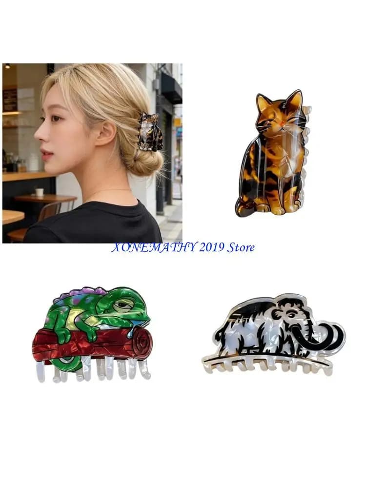 F42F Fantasy Kitten Hair Clip Slip Resistant Design Lightweight Hairpin For Women Girls Wear