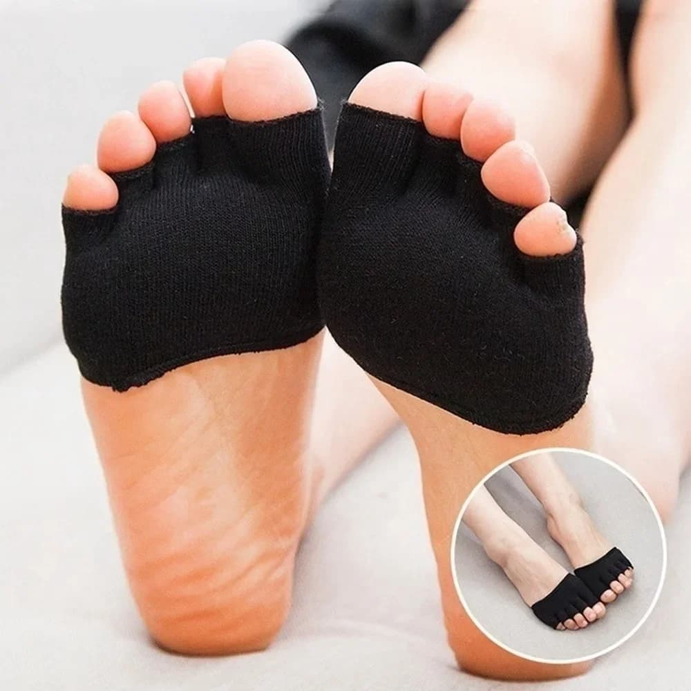 1 Pair Breath Half Toe Sock Five Toes Separator Design Effective Foot Alignment Pain Relief Bunion Care Comfort Daily Foot Socks