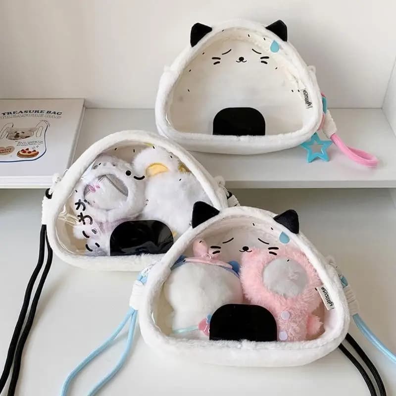 H8WB Comfortable Plush Adjustable Crossbody Bag Storage Container Protective Case