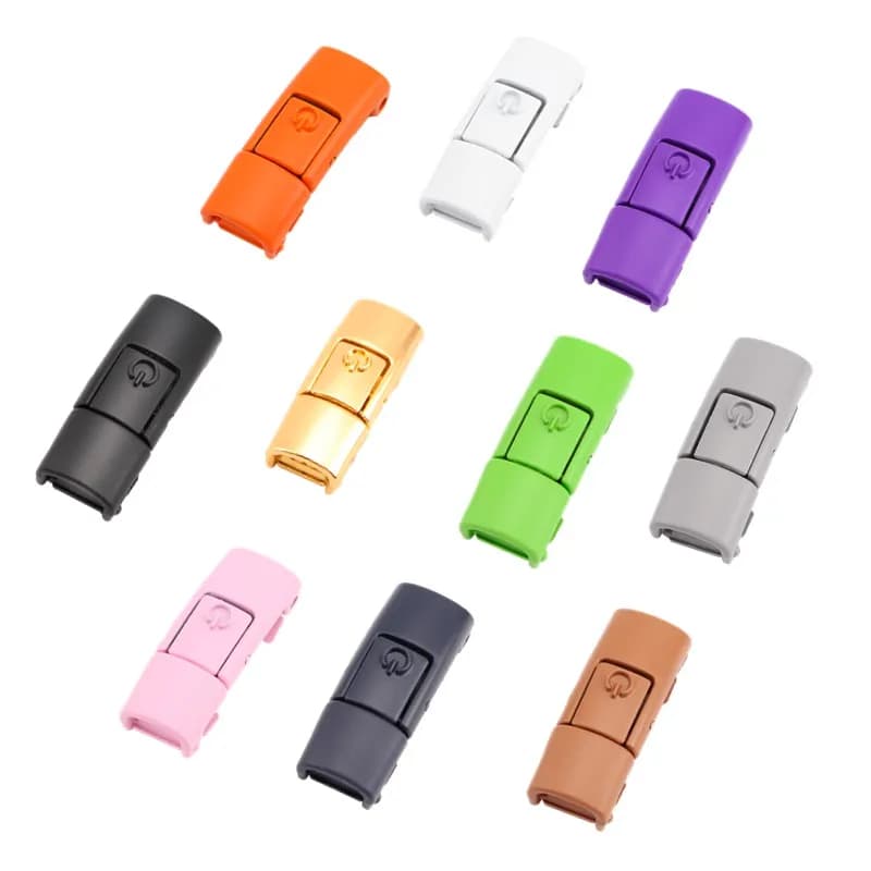 Nuovi Interruttori Fibbia in metallo colorato Senza lacci Lacci per scarpe Press Lock Lacci senza lacci Lacci piatti elastici Sneaker Bambini Adulti