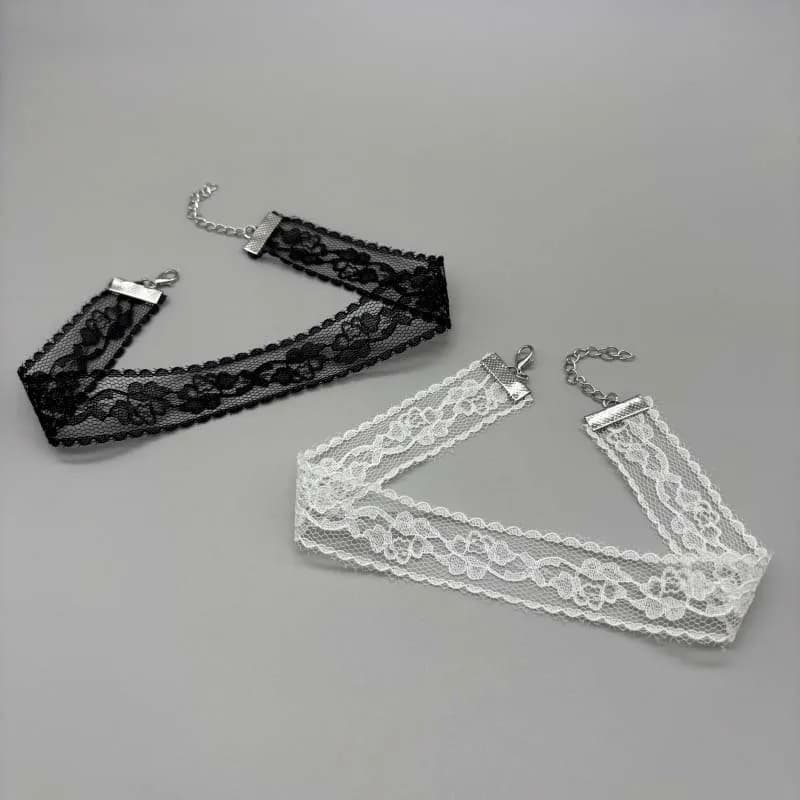 New Sexy Black Necklace in Lace with Flowers 2025 for Women, Collar Gothic Collar Harajuku, Neck Accessories for Women's Party