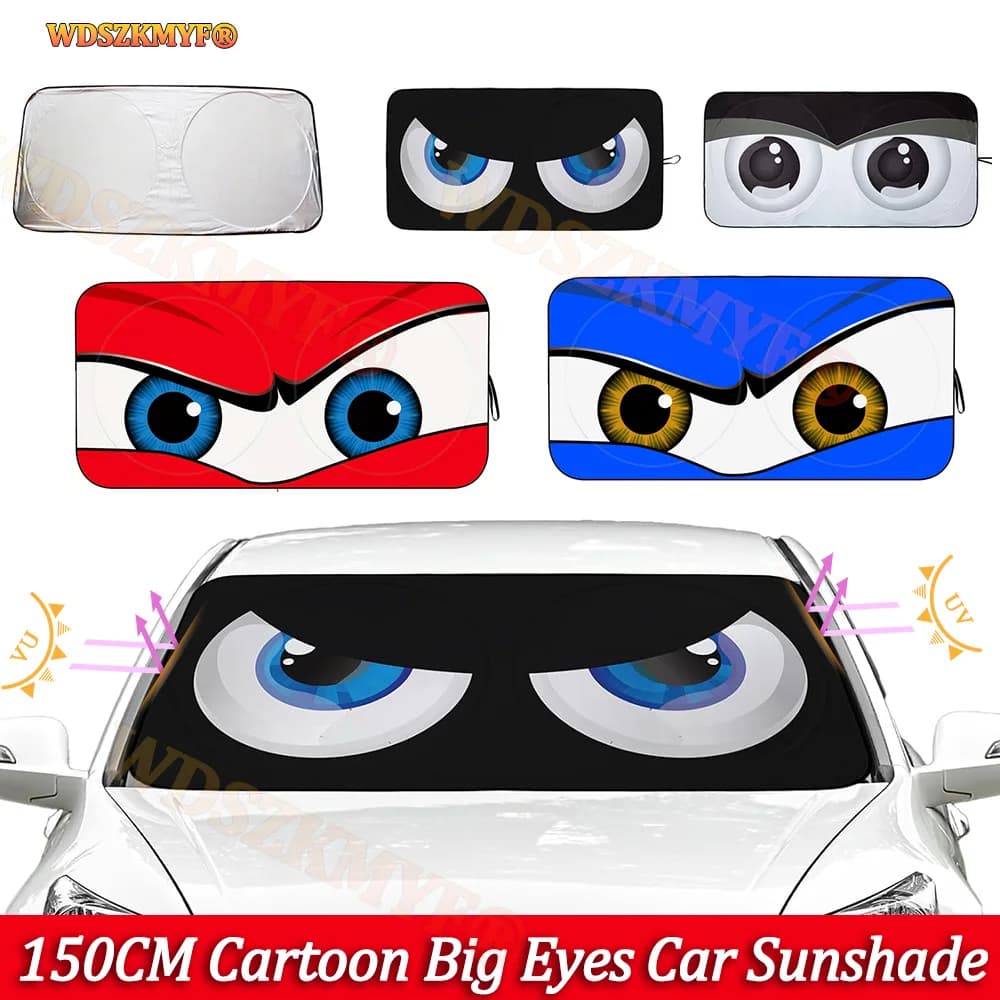 Parasole per Auto con Occhi Grandi Stile Cartoon 'Occhio del Demone', Accessori per Parabrezza, Protezione per Finestrini, Decorazione
